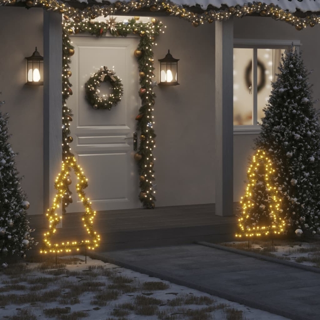 Decorazione Luminosa Natale Picchetti Terra Albero 115LED 90cm