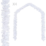 Ghirlande Natalizie 4 pz Bianco 270 cm PVC