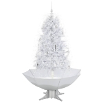 Albero di Natale con Neve e Base a Ombrellone Bianco 170 cm