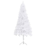 Albero Natale per Angolo con LED e Palline Bianco 240 cm PVC