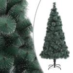 Albero di Natale Preilluminato con Supporto Verde 210 cm in PET