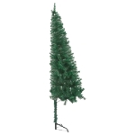 Albero di Natale Angolare con LED e Palline Verde 240 cm in PVC