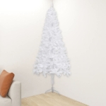 Albero di Natale per Angolo Preilluminato Bianco 210 cm PVC