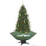 Albero di Natale con Neve e Base a Ombrellone Verde 190 cm