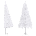 Albero di Natale Artificiale ad Angolo Bianco 210 cm PVC