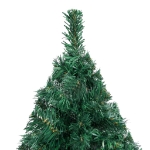 Albero di Natale Preilluminato con Palline Verde 240 cm PVC