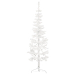 Albero Natale Artificiale Sottile a Metà Supporto Bianco 150 cm