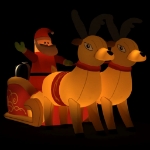 Decorazione Natalizia Babbo Natale e Renne Gonfiabili LED 130cm