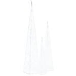 Set Coni Luce LED Acrilico Decorativo Bianco Freddo 60/90/120cm