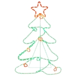 Figura Albero di Natale con 144 LED 88x56 cm
