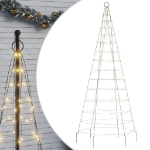 Luce Albero di Natale su Pennone 200LED Bianco Caldo 180cm