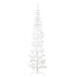 Albero Natale Artificiale Sottile a Metà Supporto Bianco 240 cm