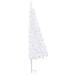 Albero Natale per Angolo con LED e Palline Bianco 180 cm PVC