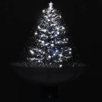 Albero di Natale con Nevicata e Base ad Ombrello Nero 75 cm PVC