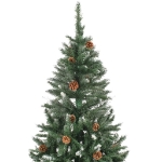 Albero di Natale Artificiale Pigne e Brillantini Bianchi 150 cm