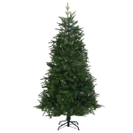 Albero Natale Artificiale con LED Palline Verde 210 cm PVC e PE