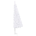 Albero Natale per Angolo con LED e Palline Bianco 240 cm PVC