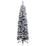 Albero di Natale Sottile con Neve Fioccata Verde 210 cm PVC