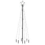 Albero di Natale con Puntale Bianco Freddo 108 LED 180 cm