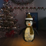 Figura Decorativa Natalizia Pinguino LED Tessuto Pregiato 90 cm