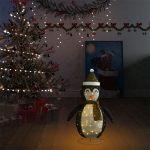 Figura Decorativa Natalizia Pinguino LED Tessuto Pregiato 60 cm