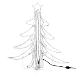 Figura Albero Natale Pieghevole LED 3pz Bianco Caldo 87x87x93cm
