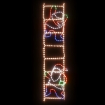 Figura Pieghevole Babbo Natale su Scala con 552 LED 50x200 cm