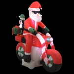 Babbo Natale Gonfiabile sulla Moto LED IP44 160 cm