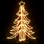 Figura Albero Natale Pieghevole con LED Bianco Caldo 87x87x93cm