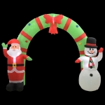 Arco con Babbo Natale Gonfiabile e Pupazzo di Neve LED 223 cm