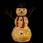 Figura Natalizia Pupazzo di Neve a LED Tessuto Pregiato 90 cm