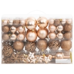 Set Palline di Natale 111 pz Oro Rosa in Polistirene