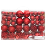 Set Palline di Natale 111 pz Rosso in Polistirene