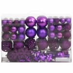 Set Palline di Natale 111 pz Viola in Polistirene