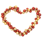 Ghirlanda di Palline di Natale Rossa e Oro 175 cm Polistirene