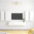 Set Mobile TV 6 pz Bianco Lucido in Truciolato