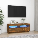 Mobile Porta TV con Luci LED Rovere Fumo 100x35x40 cm