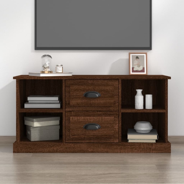 Mobile Porta TV Rovere Marrone 99,5x35,5x48cm Legno Multistrato