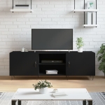 Mobile Porta TV Nero 150x30x50 cm in Legno Multistrato