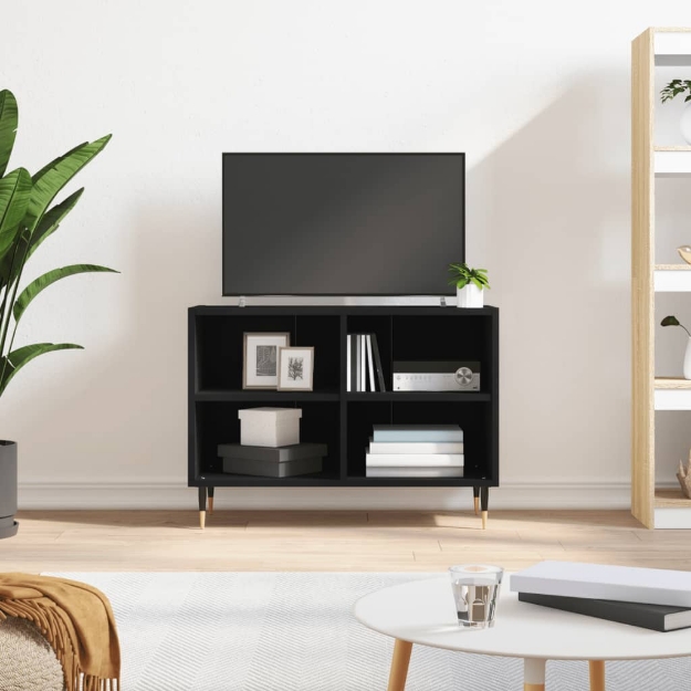 Mobile Porta TV Nero 69,5x30x50 cm in Legno Multistrato