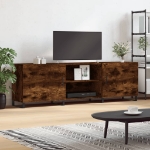 Mobile Porta TV Rovere Fumo 150x30x50 cm in Legno Multistrato