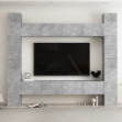 Set Mobili Porta TV 8pz Grigio Cemento in Legno Multistrato