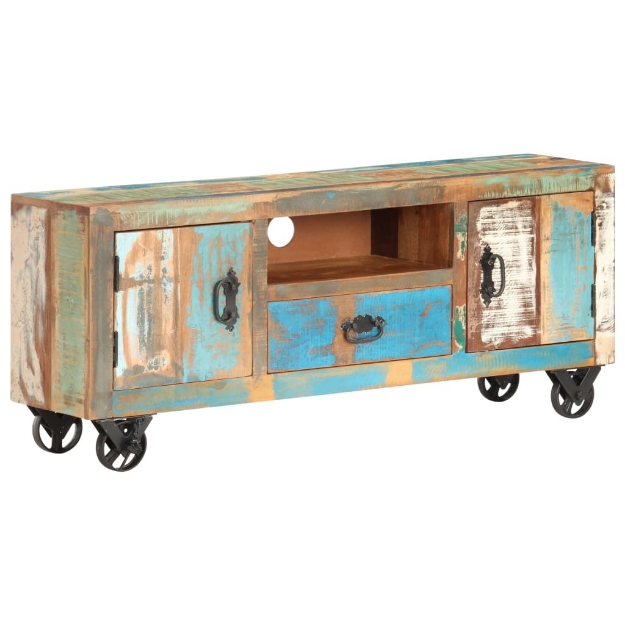Mobile Porta TV 120x30x50 cm in Legno Massello di Recupero