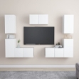 Set Mobile TV 7 pz Bianco in Truciolato