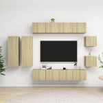 Set Mobili TV 8 pz Rovere Sonoma in Truciolato