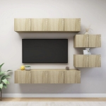Set Mobili TV 6 pz Rovere Sonoma in Truciolato