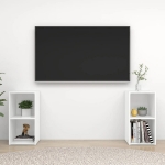 Mobili Porta TV 2 pz Bianco Lucido 72x35x36,5 cm in Truciolato