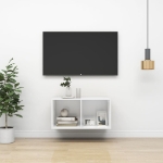 Armadietto TV da Parete Bianco 37x37x72 cm in Legno Multistrato