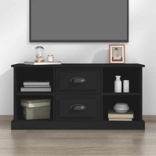 Mobile Porta TV Nero 99,5x35,5x48 cm in Legno Multistrato