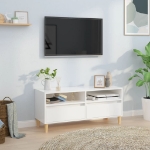 Mobile Porta TV Bianco Lucido 100x34,5x44,5cm Legno Multistrato